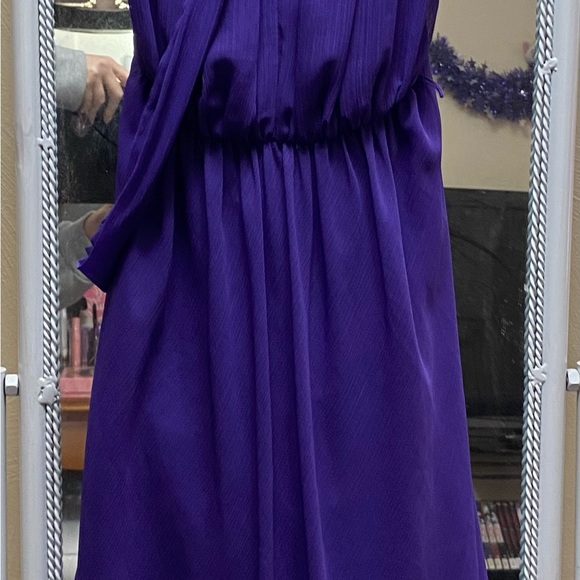 “David’s Bridal” Regency Royal purple goddess bridesmaid chiffon dress NWT sz 12 - Picture 2 of 4